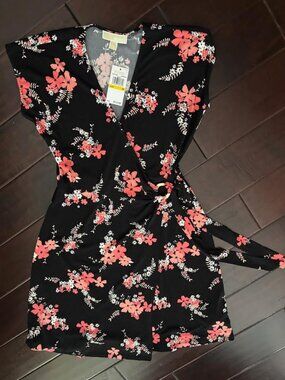 Michael Kors Grapefruit Faux Wrap Dress Size Medium